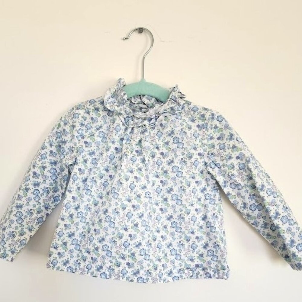 French EPK Infant Floral Ruffled Blouse